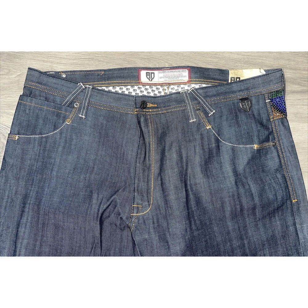 NEW Deadstock Y2K Artful Dodger Mens Jeans Embroidered & Bejeweled Size 42x35 - Picture 4 of 16